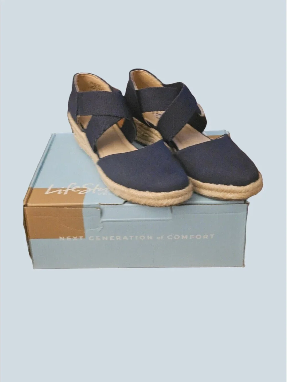 Life Stride Velocity 2.0 Keaton Navy Canvas Espidril Espadrille 8½M